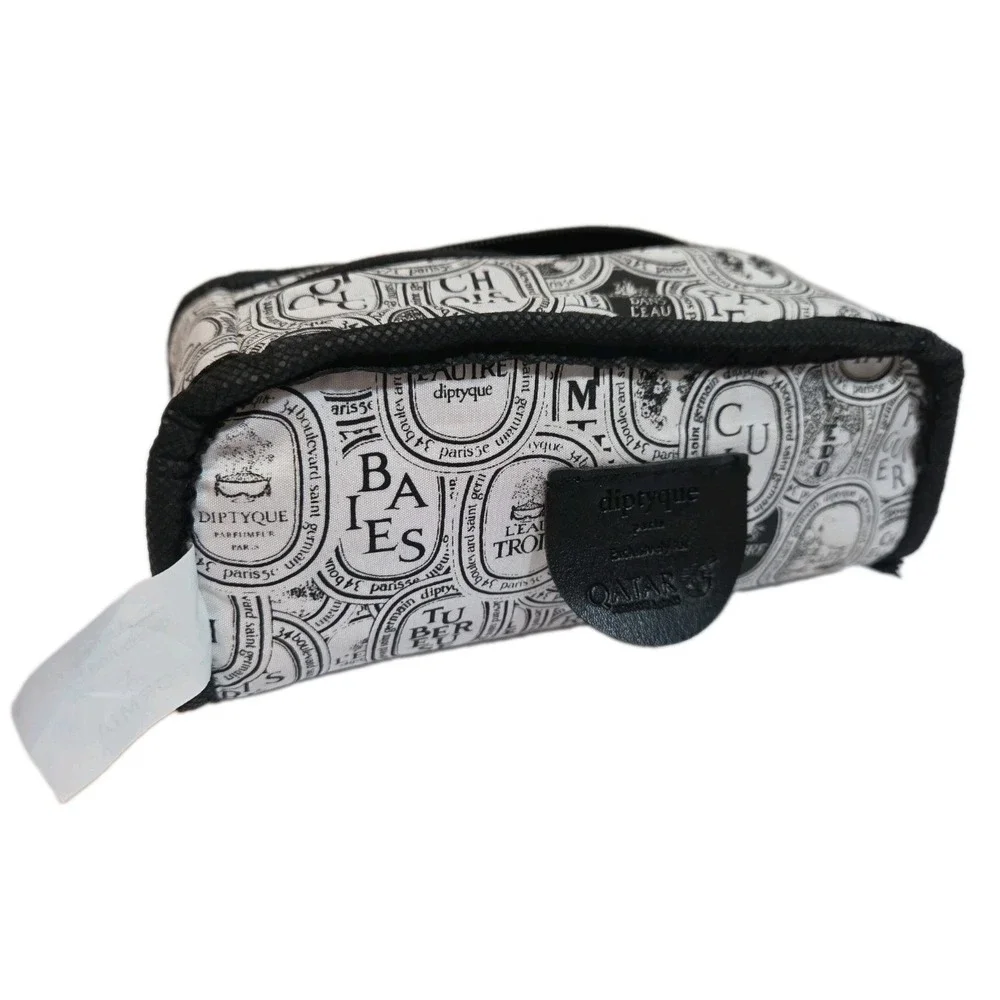 Diptyque Paris Qatar Airways Cosmetic Toiletries Leather Travel Bag Clutch 6.5